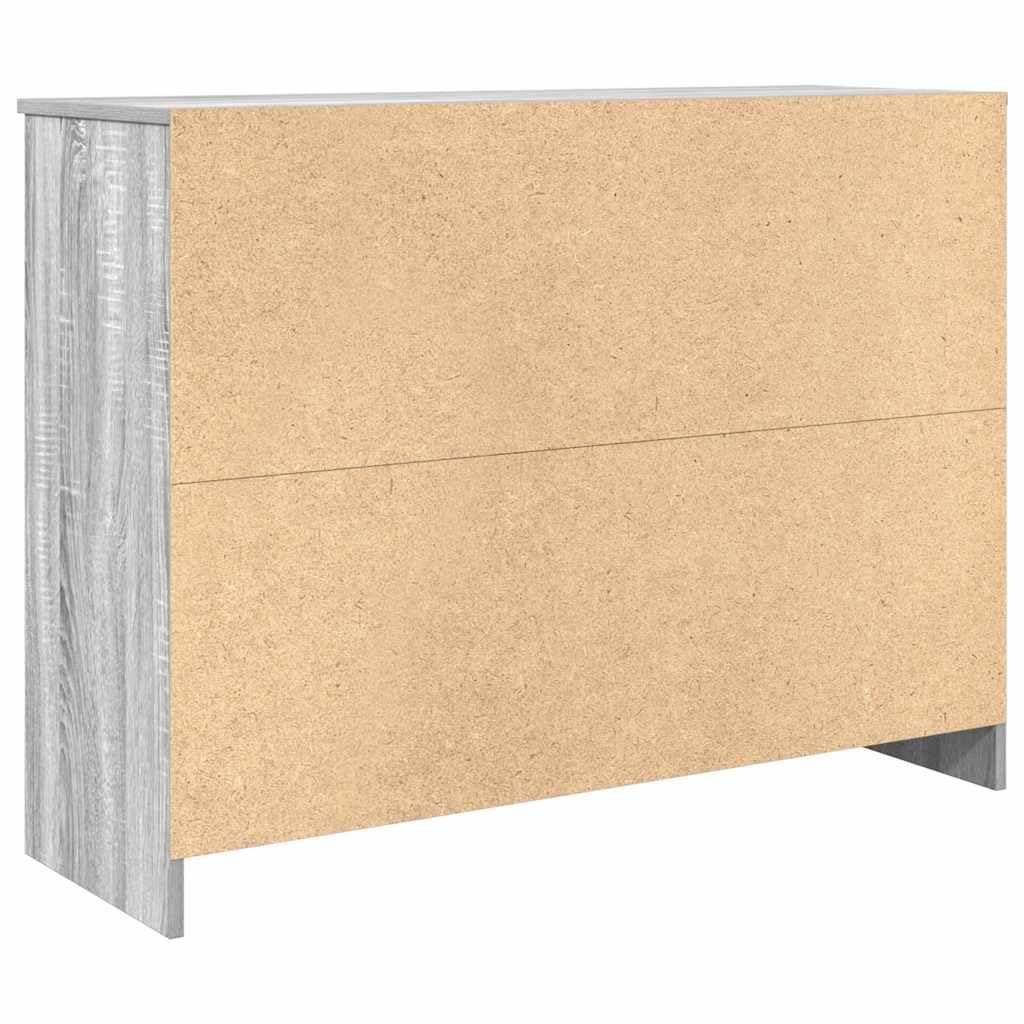 Credenza con Anta e Cassetto Grigio Sonoma 101x35x76 cm