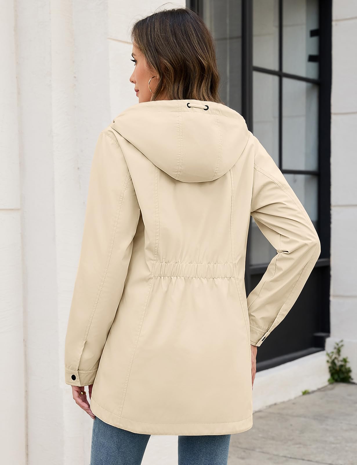 Tuopuda Giubbotto Leggero Donna Giacca Sportiva Outdoor con Cappuccio Cappotto Parka Giacca a vento per la Primavera Autunno
