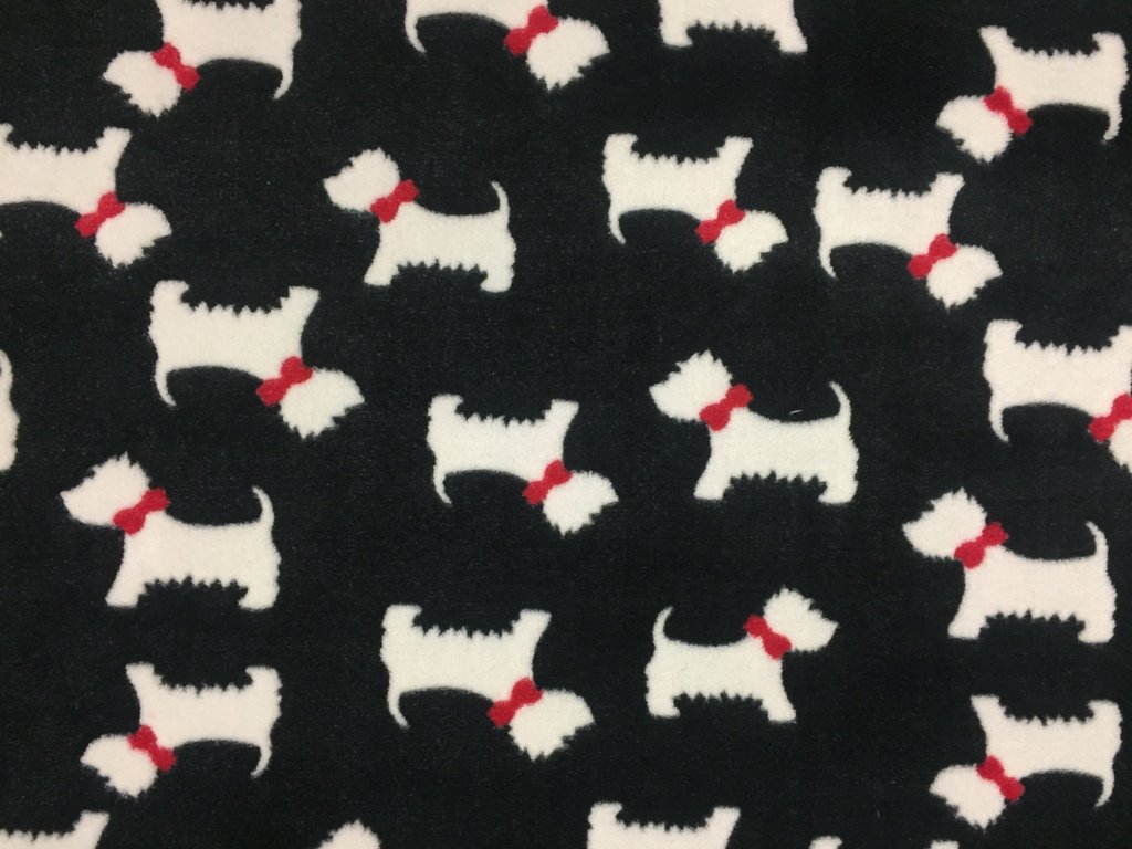 CRS VENDOR LTD. Double Sided Super Soft Cuddle Fleece Fabric Material - TERRIER BLACK