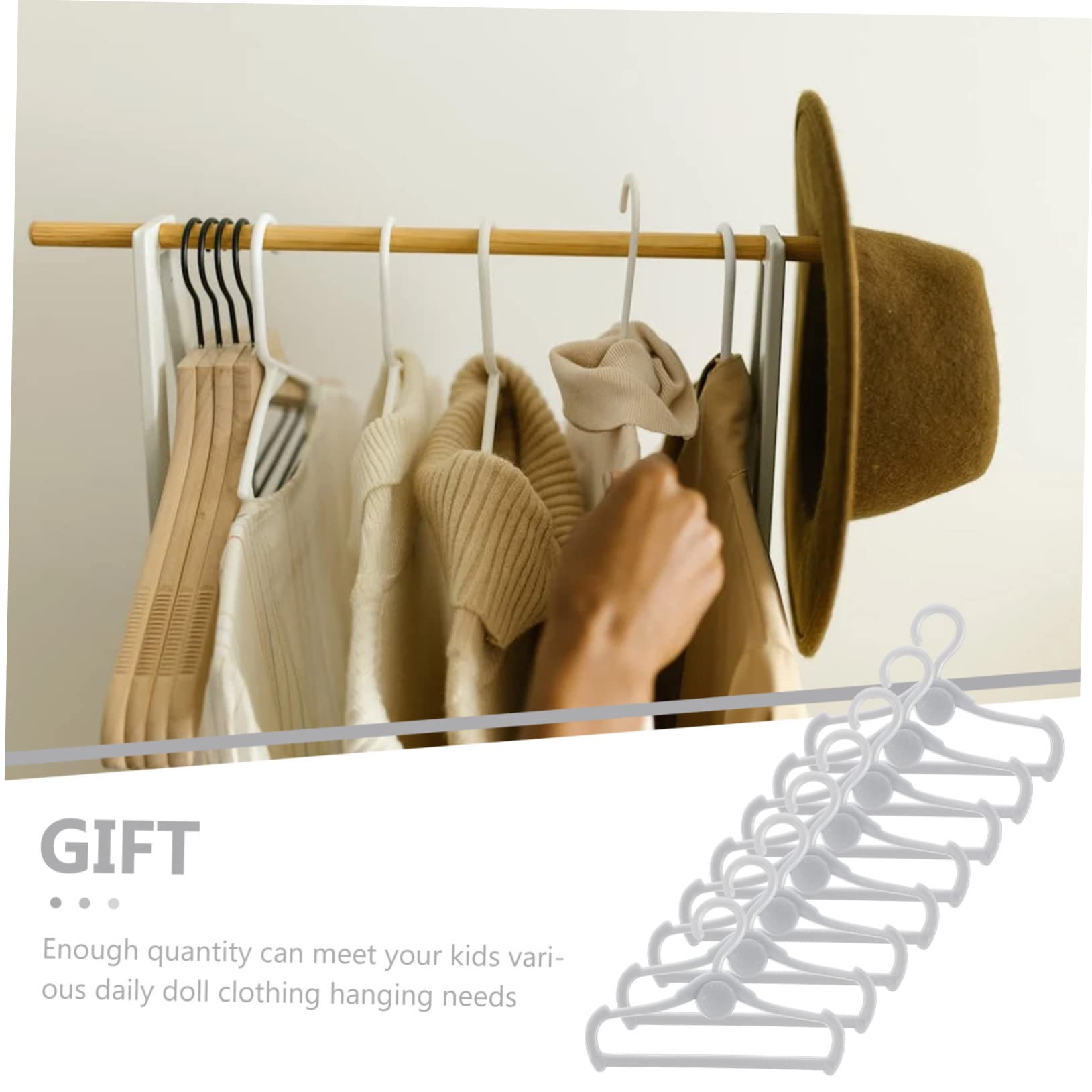 STOBAZA 100pcs Mini Doll Clothing Hangers for Dress Dolls Accessories Miniature Hanger for