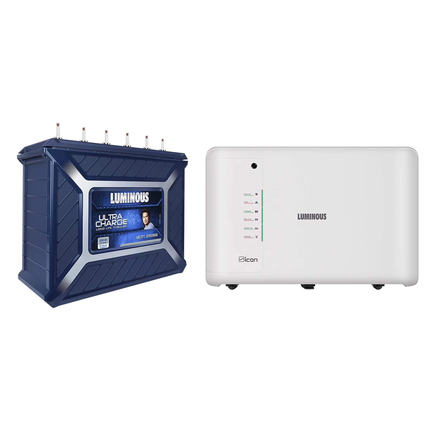 Luminous Inverter & Battery Combo (Icon 1600 Pure Sine Wave 1400VA/12V Inverter with UCTT25066 Tall Tubular 200Ah Battery) for Home, Office & Shops-image-30
