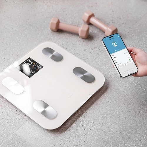Miniatura 6 de mooas Báscula inteligente para peso corporal, grasa y Bluetooth, apta para FSA HSA, báscula digital de baño con IMC, grasa corporal, masa muscular,