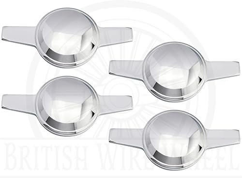 Miniatura 7 de British Wire Wheel Zenith Style 2 tapas giratorias (juego de 4)  Triple cromado 2 barala recta golpear tapas giratorias  Diseñado para Lowriders,