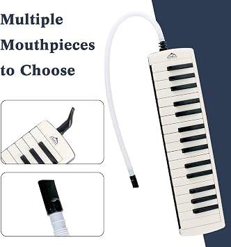 EASTROCK 32 Key Melodica Instrument Soprano Black Upgraded Version with Bag | Air Piano Keyboard with mouthpiece,extension hose,cleaning cloth,shoulder strapm,bag for Beginner Professional Player, Adult