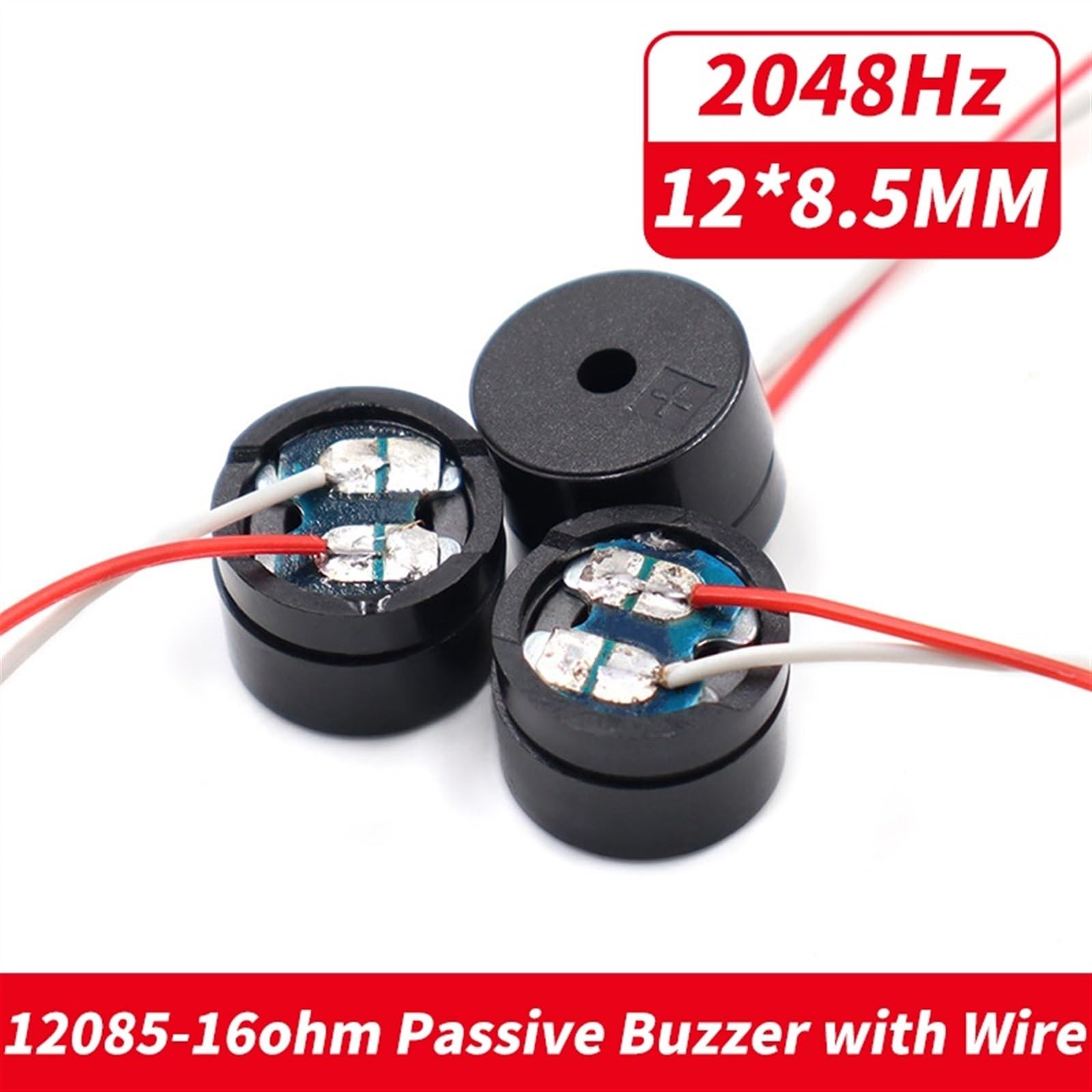 10PCS 12085 16R Passive Buzzer with Wire AC 12MMx8.5MM Resistance in Common Use Mini Piezo Buzzers