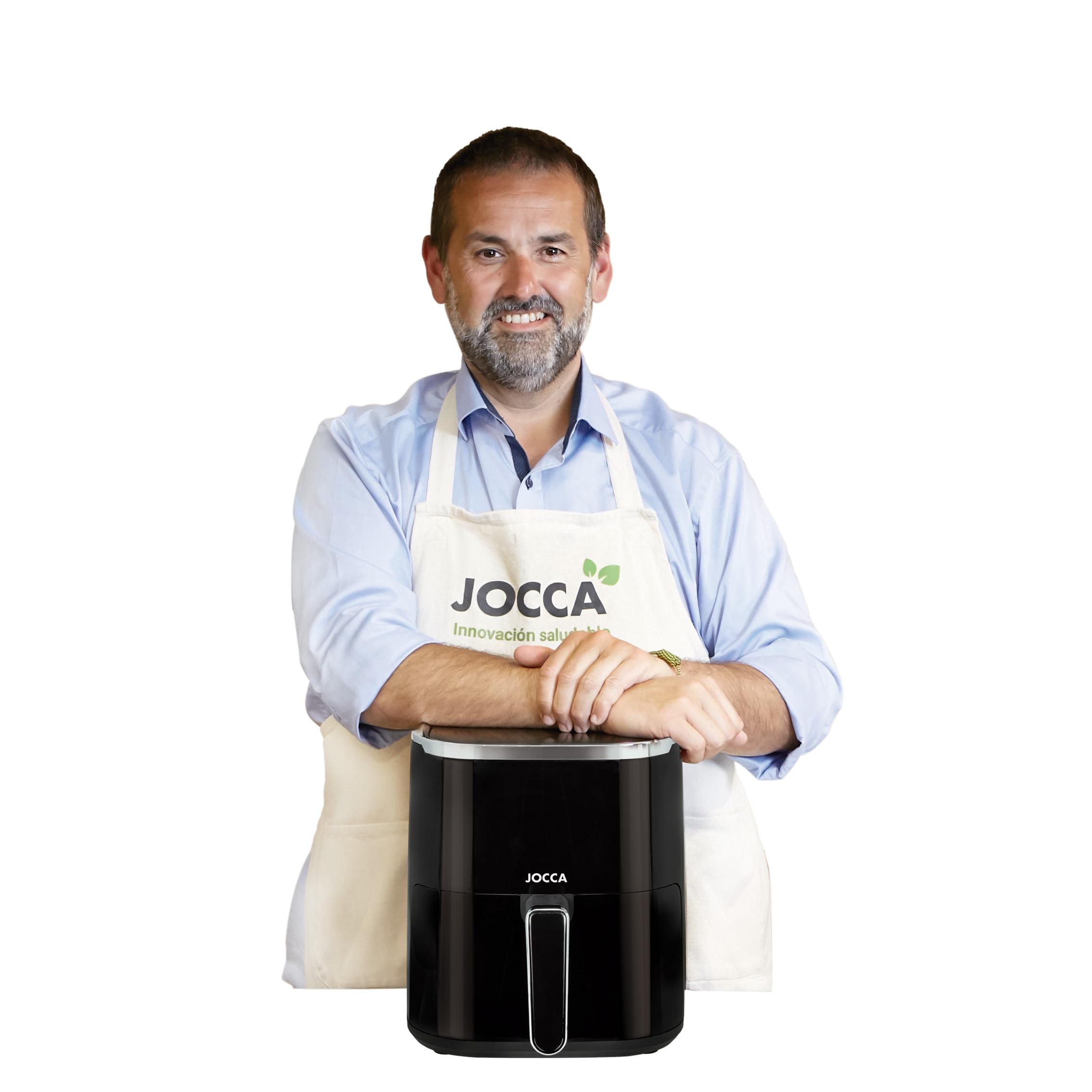 Jocca - Frytownica na gorące powietrze 5L | Frytkownica bezolejowa z oknem | Air Fryer | 1450 W moc | ochrona przed przegrzaniem | ekran dotykowy LED | programy domyślne | czarny
