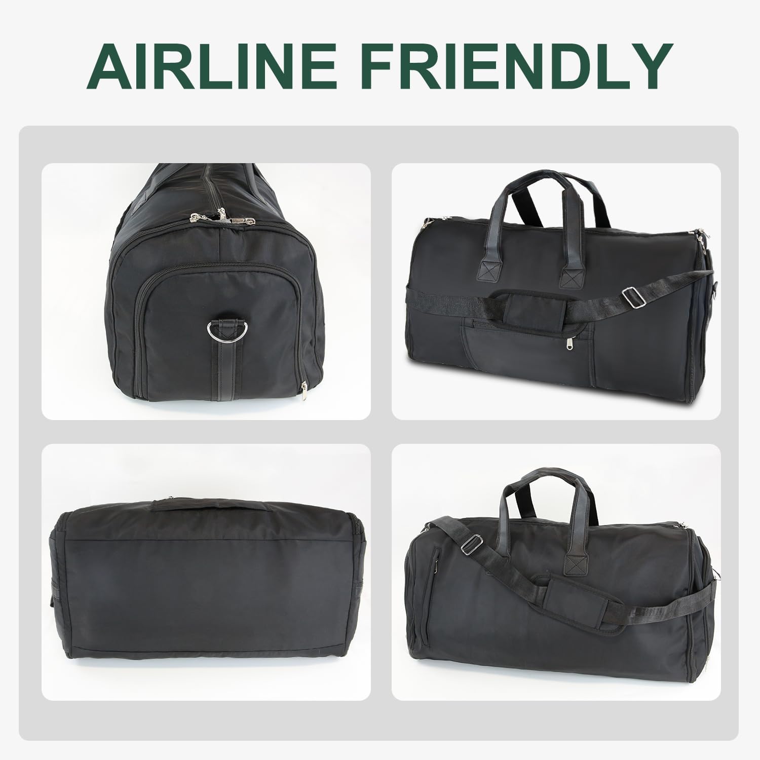 Convertible Garment Bag for Travel,Waterproof Duffel Bag for Men Women,Luggage Bag with Shoe Compartment,3 in 1 Hanging Suitcase Suit Travel Bags image 5 of 7 B0DLW6KM5Y