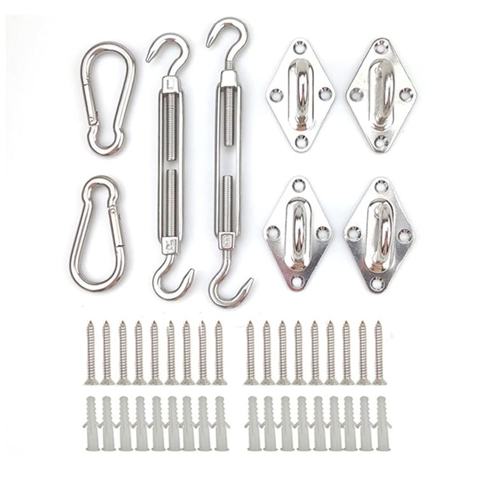 Markisen-Befestigungsset, robustes Sonnenschutz-Segel-Befestigungsset, Markisen-Zubehör, 304-Edelstahl-Montage-Hardware-Werkzeug für Garten-Terrassen-Überdachung, Dreieck, Quadrat, Rechteck, 8 mm (6 Garten