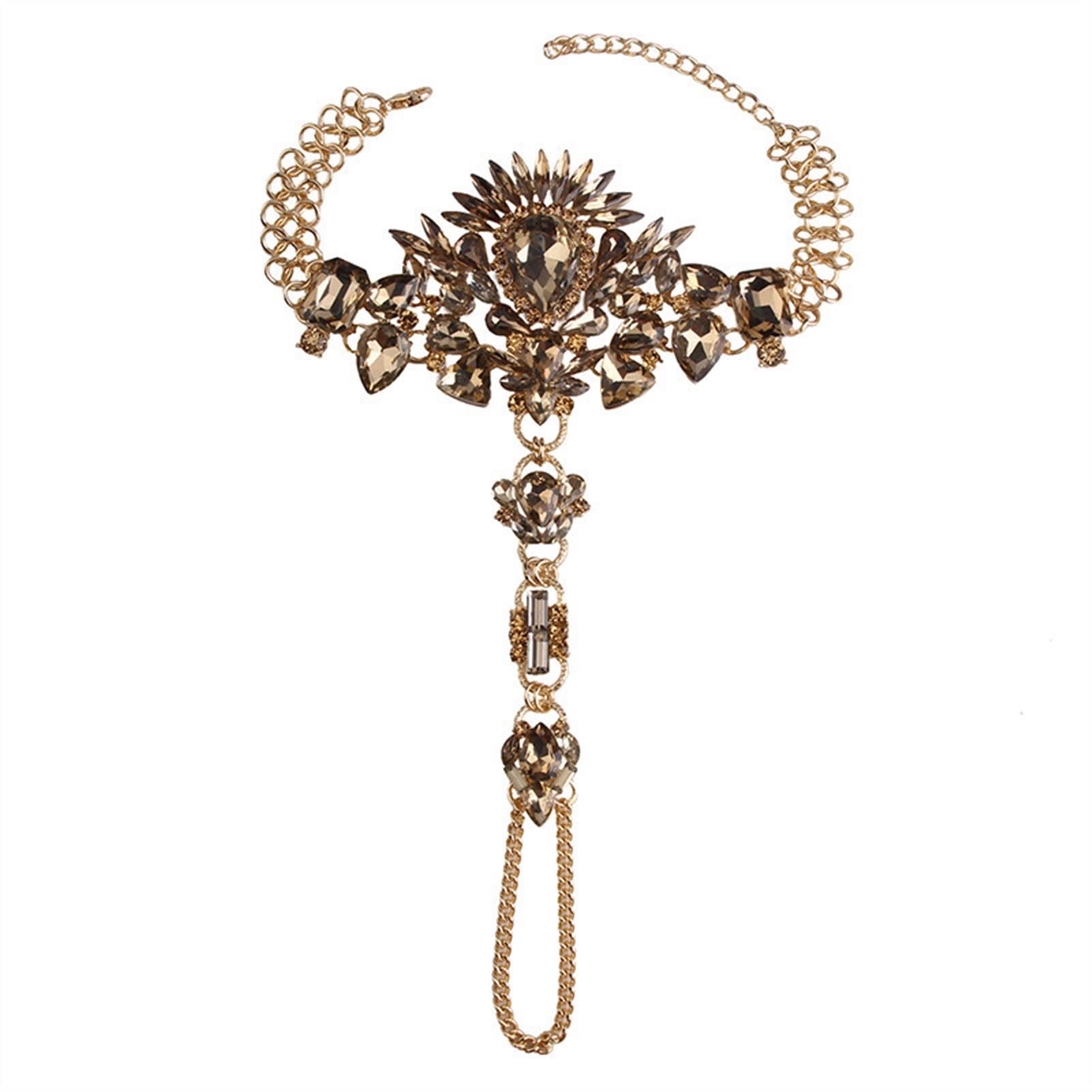 Cavigliere Moda Cavigliera in Lega di Strass Colorati - Spiaggia al Mare Accessori a Piedi Nudi Cavigliere da Donna (Color : Rose Gold)