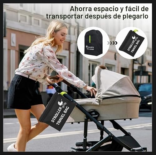 Miniatura 3 de Bngxr Bolsa De Transporte Para Asiento Infantil, Impermeable Bolsa De Transporte Cochecito, Bolsa De Viaje Para Viajes En Avión, Resistente Al Agua, Con Correa Para El Hombro 120x63x43