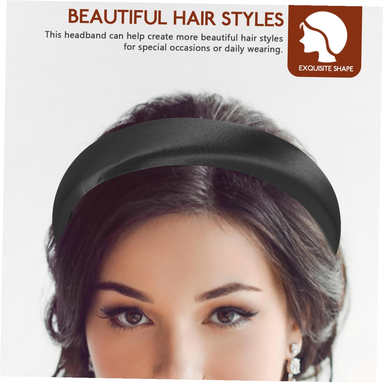 FRCOLOR 5piezas Diadema Ancha De Satén Padded Para Mujer Accesorios De Cabello Elegantes y Cómodos Para Uso Diario Eventos y Actividades Al Aire