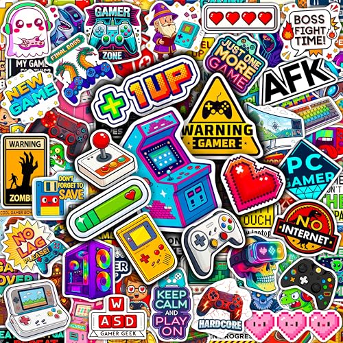100Pcs Video Games Stickers for Water Bottles - Gaming Stickers for Laptop - Gaming Party Supplies Gifts for Gamers Video Game Decals