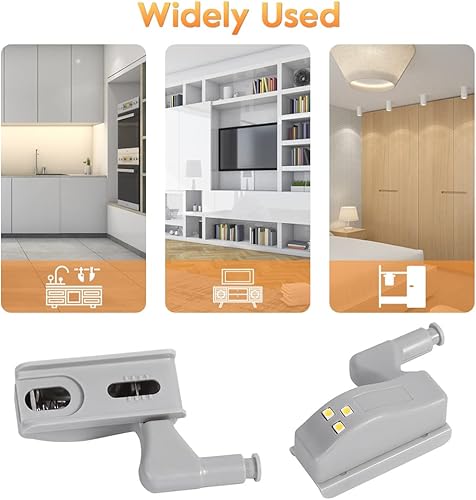 Miniatura 7 de Luz LED con sensor de bisagra de gabinete, armario de armario, luces nocturnas modernas, universal, pequeña, inducción inteligente debajo del
