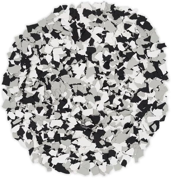 Vetta Coatings Flakes (10 lbs, 4.5kg) for Epoxy for Garages, Basements, Professional Concrete Floor Restoration, 1/4'' Vinyl Flakes Packaged in Canada (Domino) - 2