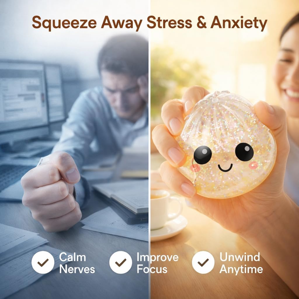 Rare Dumpling Squishy - Slow Rise Glitter Dumpling Squishy, Fun Dumplings Ball Stress Relief Fidget for Playing, Party, Alone (Pink X2)