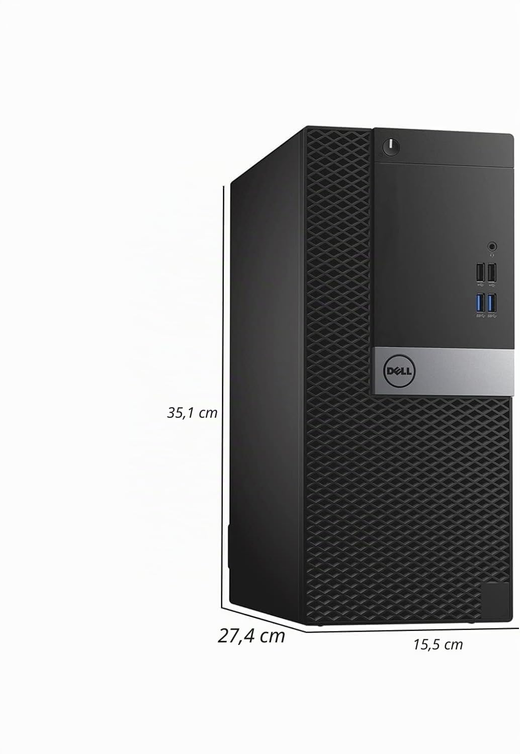 Dell Optiplex 7040 Mini Tour Ordinateur de Bureau, Intel Core i7-6700, 16 Go de RAM, SSD 256 Go, Wi-FI, Bluetooth, Clavier QWERTY Américain, Windows 11 Pro (Reconditionné)