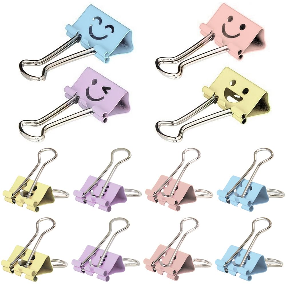 Smile Face Paper Clips 25mm Macaron Set