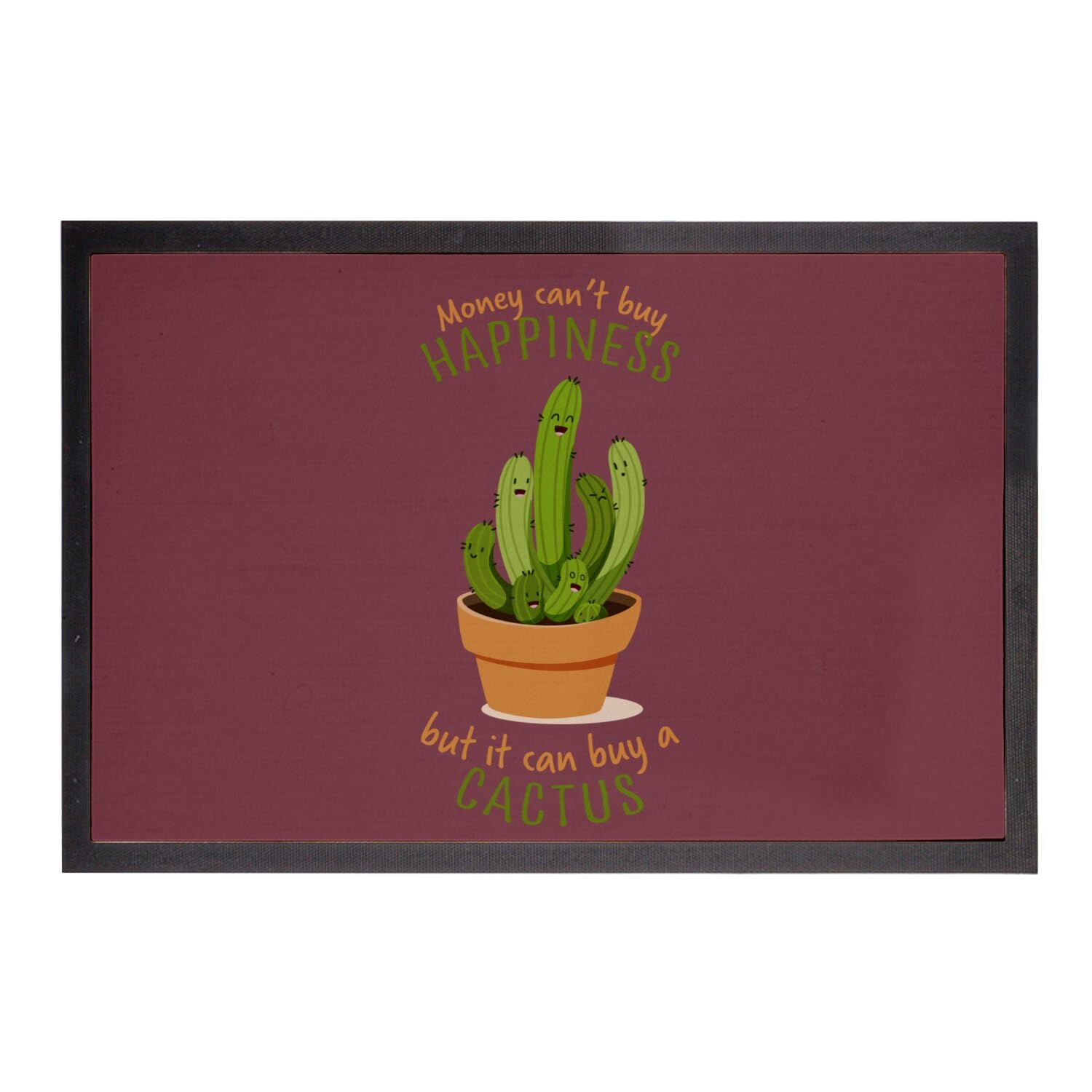 Paillasson rouge cactus 60x40cm au design végétal unique et résistant