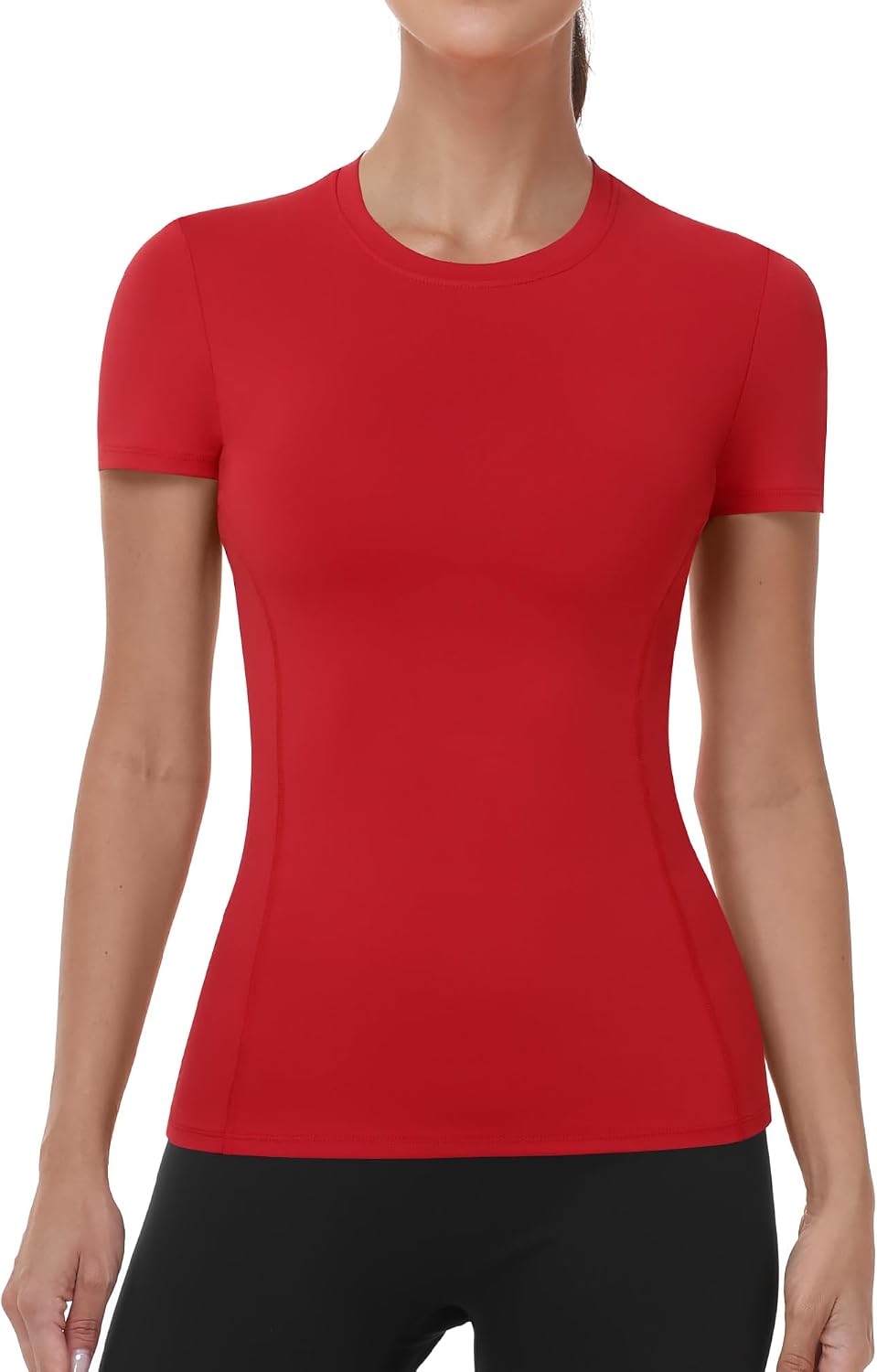 Runhit Womens Compression Shirt Short Sleeve Workout Tops Athletic Running Gym T-Shirt Moisture Wicking Quick Dry UPF 50+