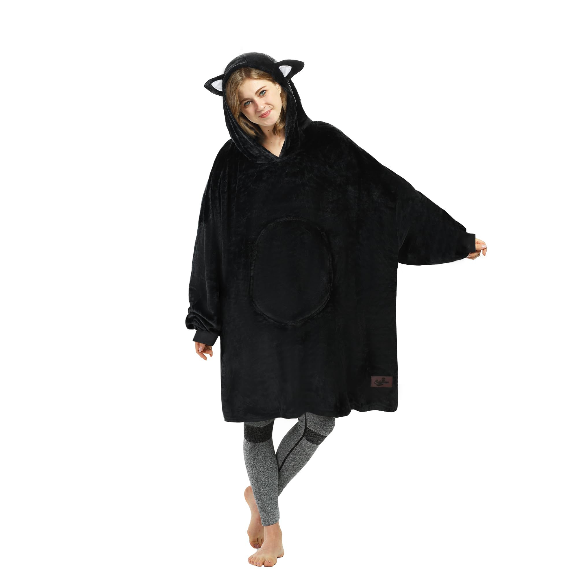 Catalonia Classy Oversized Sherpa Hoodie Koc, duża bluza z kapturem dla kobiet, miękkie przytulne ciepłe noszone koce z kapturem i przednią kieszenią dla dorosłych, nastolatków, dziewcząt i mężczyzn