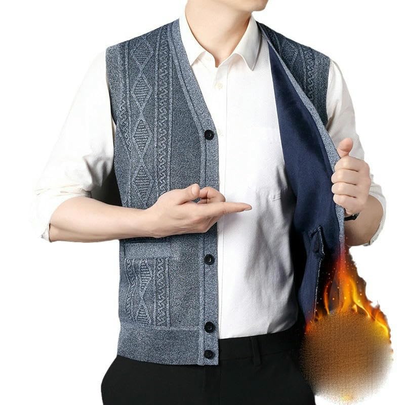 Pull sans manches homme en tricot épais chaud doux pour l'automne