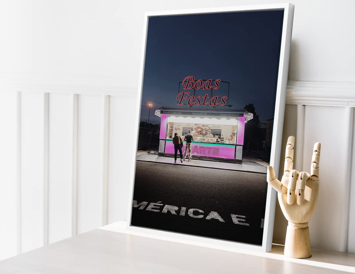 VERRE ARTVERRE ART Printed Framed Canvas Painting for Home Decor Office Wall Studio Wall Living Room Decoration (14x22inch White Floater) - Boas Festas