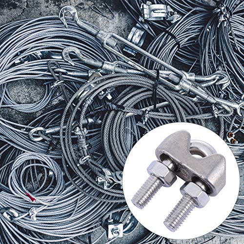 Scicalife 12 peças M5 de aço inoxidável com grampo para cabo de corda em U