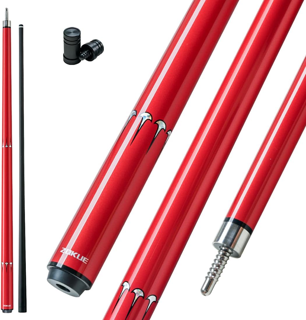 ZOKUE Carbon Fiber Pool Cue Stick Low Deflection Full Carbon Technology Pool Sticks for Adult with Carbon Fiber Shaft 1/2 Split Billiards Pool Stick with 10.5/11.5/12.5mm Tip