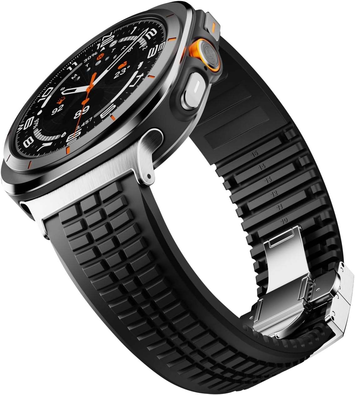 Spotr Silicone Band Compatible with Samsung Galaxy Ultra Watch (2025/2024) 47mm for Men,Rugged Heavy Duty Silicone Band with Butterfly Clasp for Galaxy Ultra Watch bands
