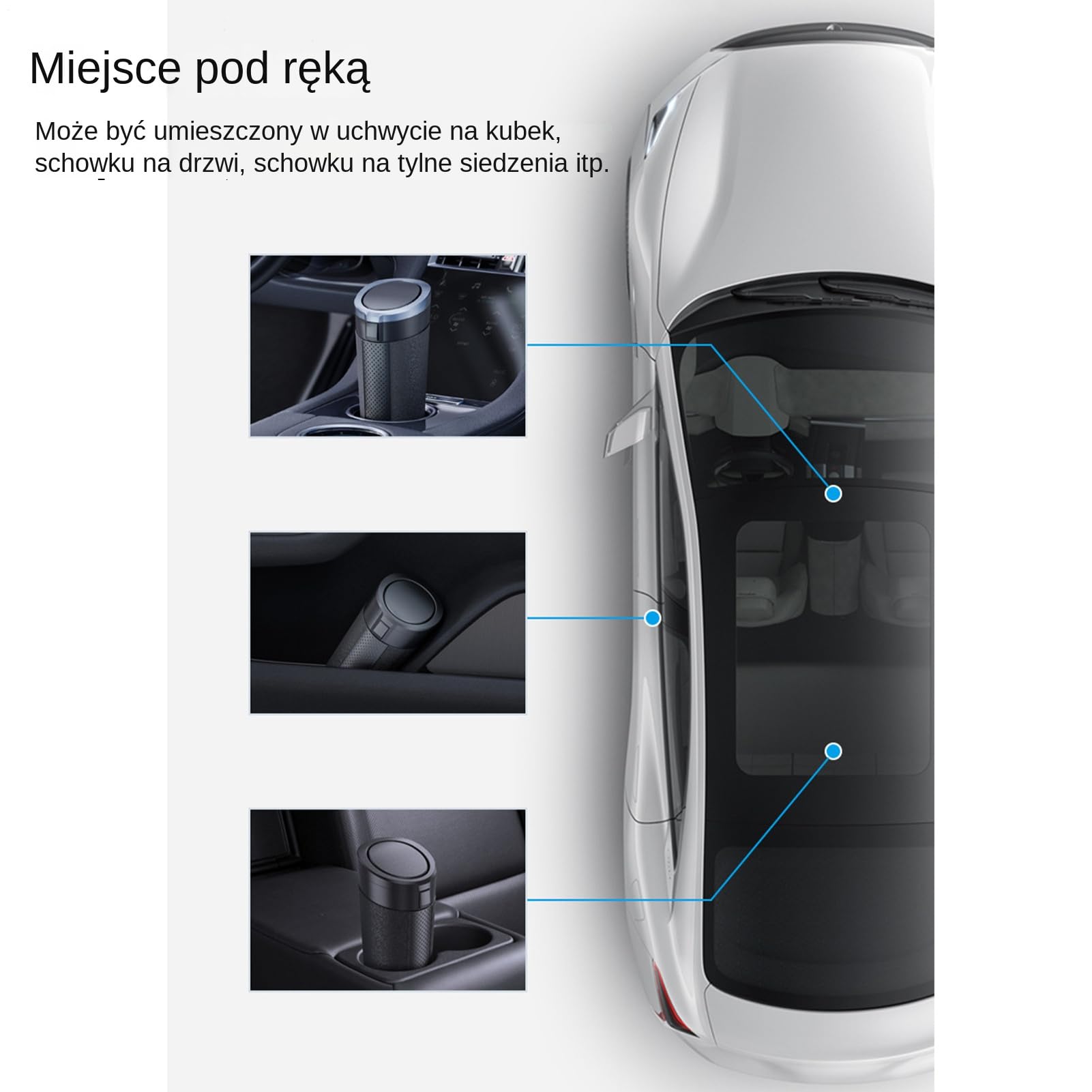 Vehicle Trash Bin, Car Garbage Holder, 7.28in Portable Waste Container, Leak-Proof Waterproof Design, Compact Lidded Organizer for Road Trips, Daily Commute, Backseat Use, Interior
