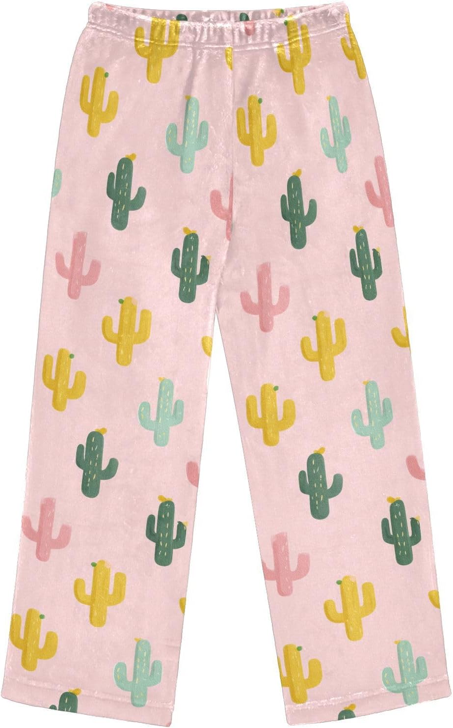 visesunny Cute Colorful Cactus Boys Pants for Kids Fleece Bottoms Long Jogger Pants Trousers with Pockets Size 6-14Y