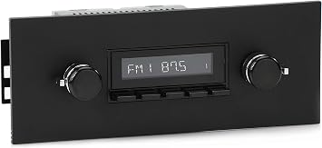 Retro Manufacturing HB-415-40-80 Model Two Direct-Fit Radio for Classic Vehicle Black Face and Buttons and Black Faceplate