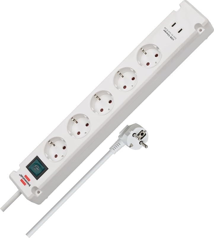 Brennenstuhl Power Extension 3 M 5 Ac Outlet(S) Indoor White, W129019506 (Outlet(S) Indoor White)