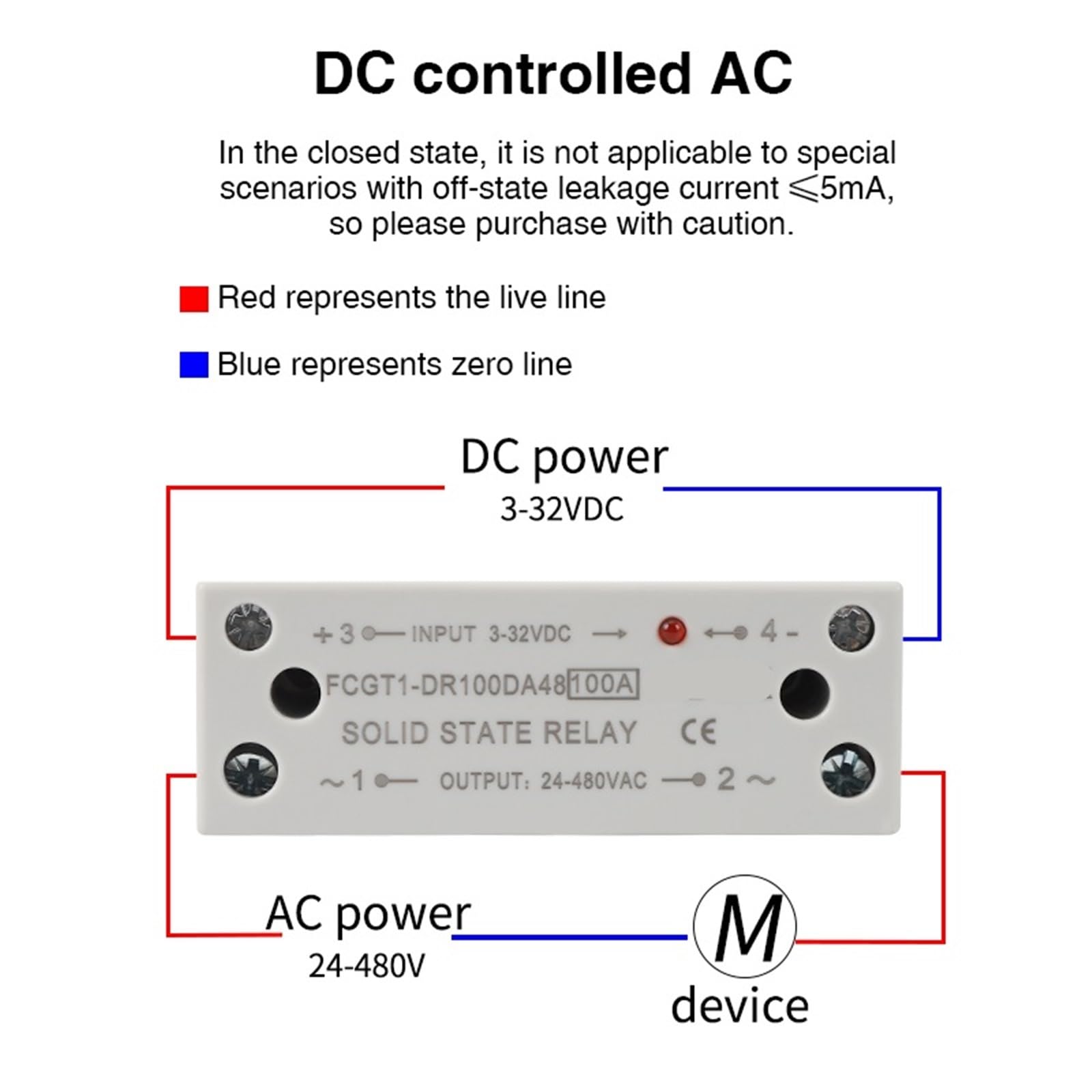 Relè a stato solido SSR sottile monofase da 10 A, 25 A, 40 A, 60 A, 80 A, 100 A con dissipatore di calore, relè industriale, montaggio su guida DIN, 1 pezzo(AC control AC,60A)