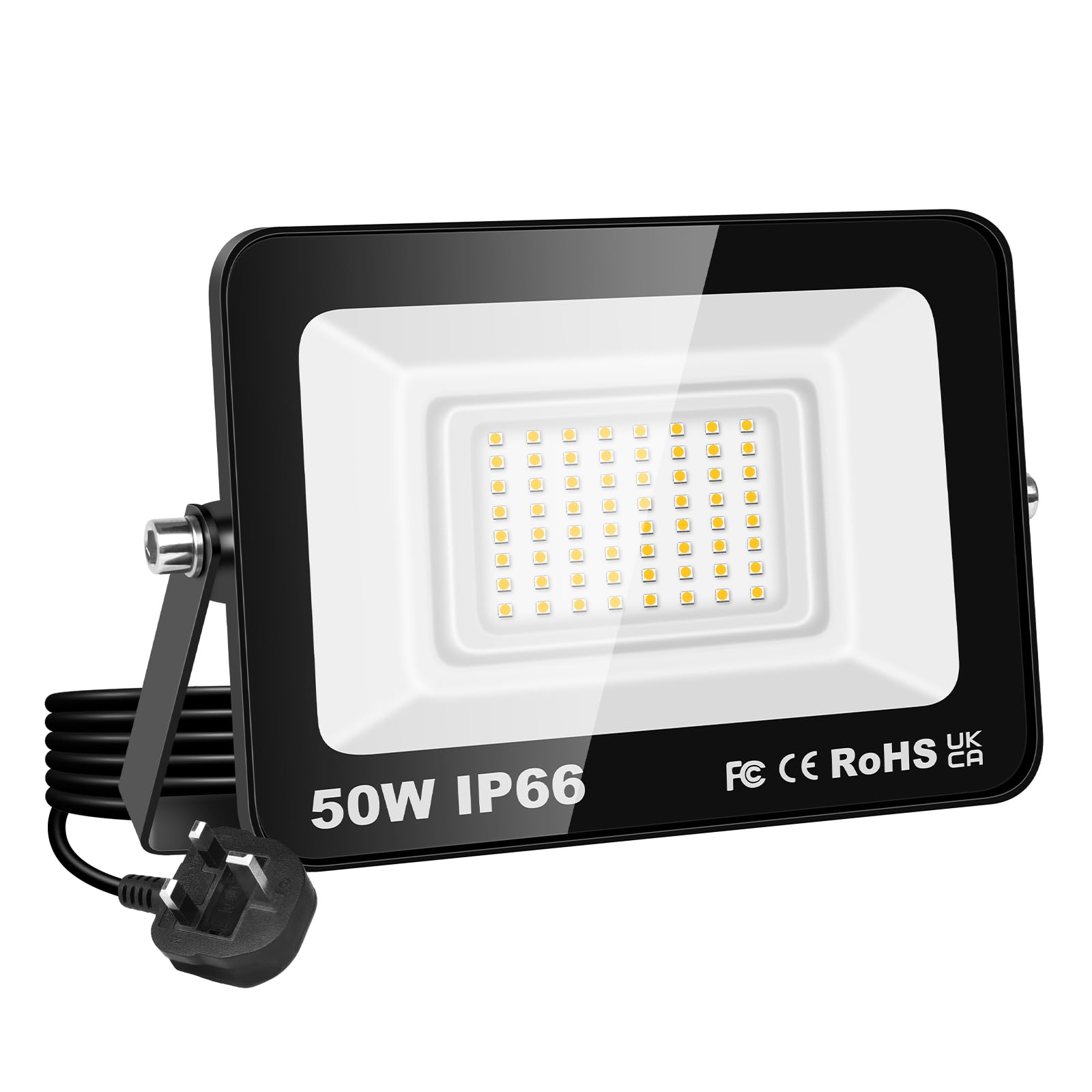 PICAA 50W LED Flood Light, IP66 Waterproof Super Bright 5000LM Security Light