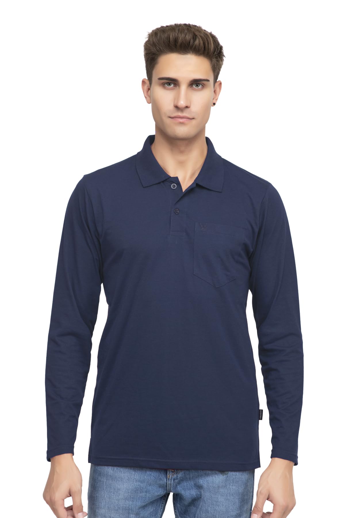 godfrey Polo Full Sleeve t Shirt for Men Cotton with Pocket and Collar - Regular Fit Tshirt-picture-28