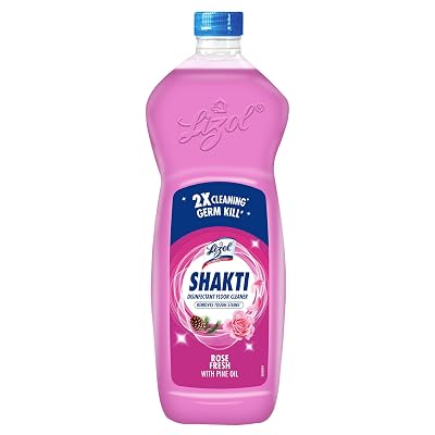 Lizol Shakti 900ml - Rose Fresh Disinfectant Floor Cleaner|Suitable For All Floor Cleaner Mops|2X better cleaning Vs Phe