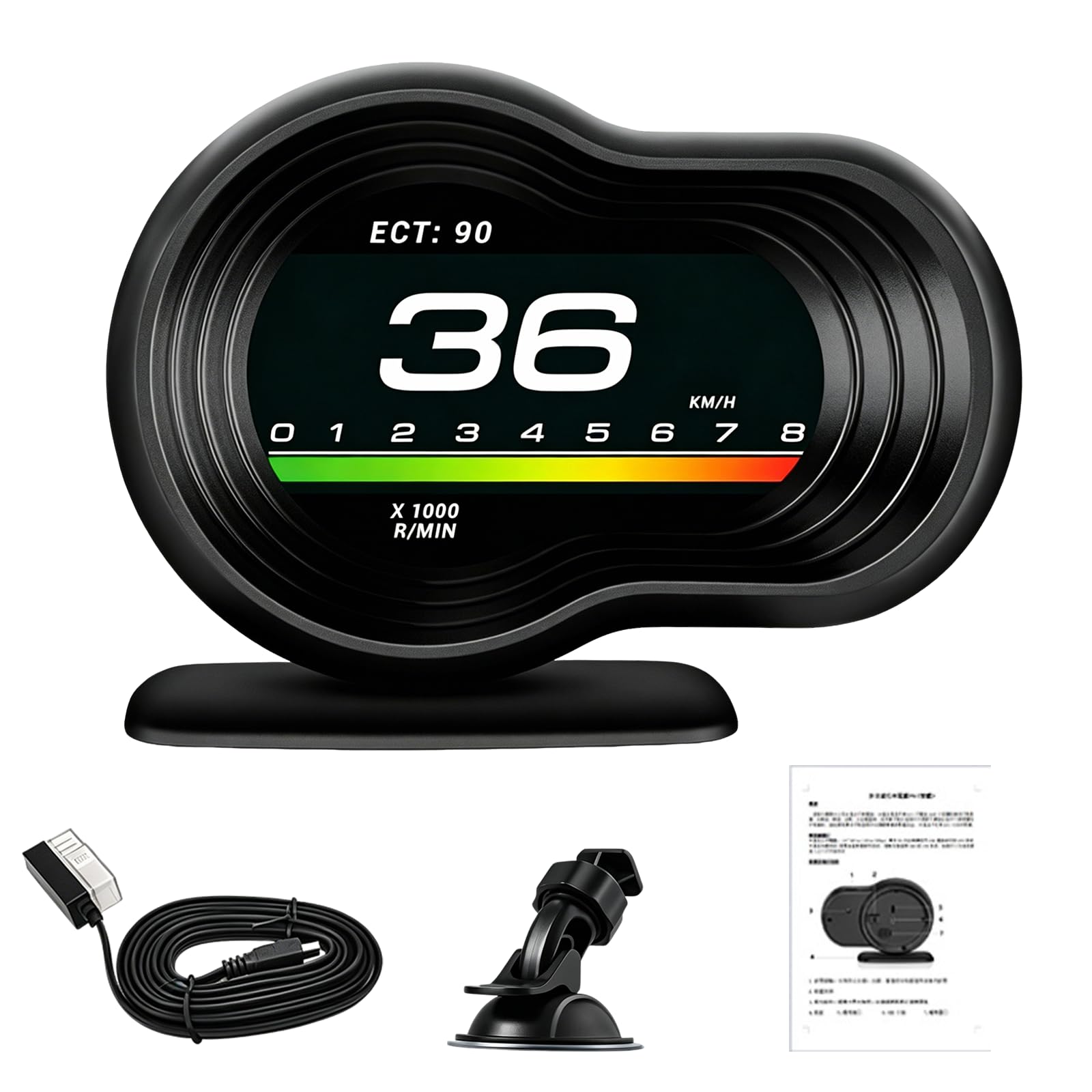 HUD Display für Auto OBDⅡ + GPS Smart Gauge Tachometer Diagnosegerät Universelles Geschwindigkeitsmesser