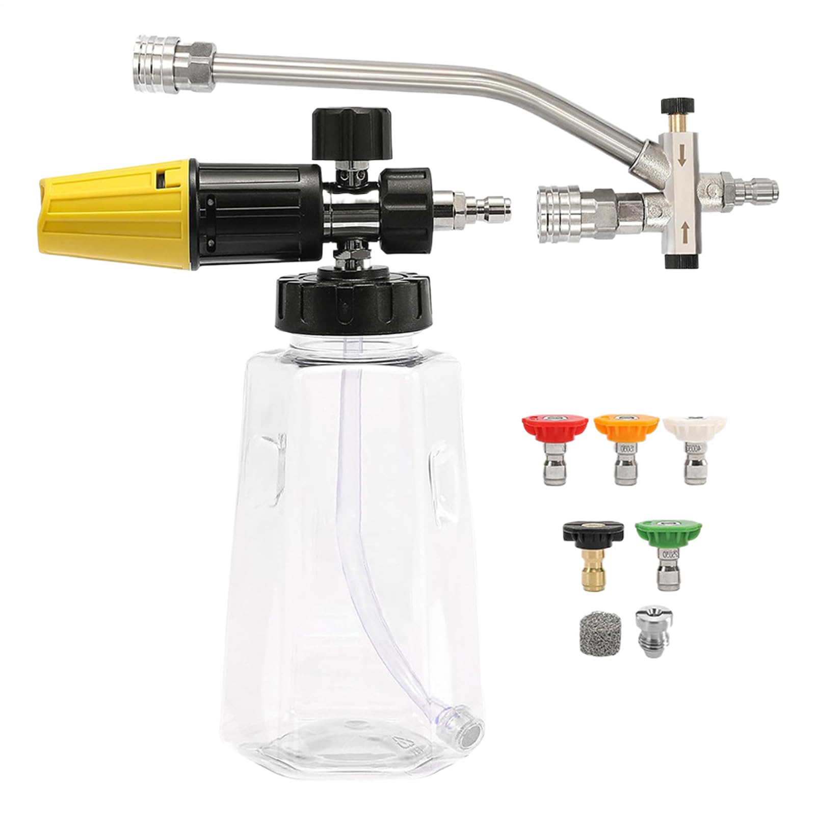 Cañón Espumante para Hidrolimpiadora Productos con 1000 Mililitros Práctico | Cañón espumador para hidrolimpiadora para jardín, de entrada, terraza, vivienda, autocaravana y patio