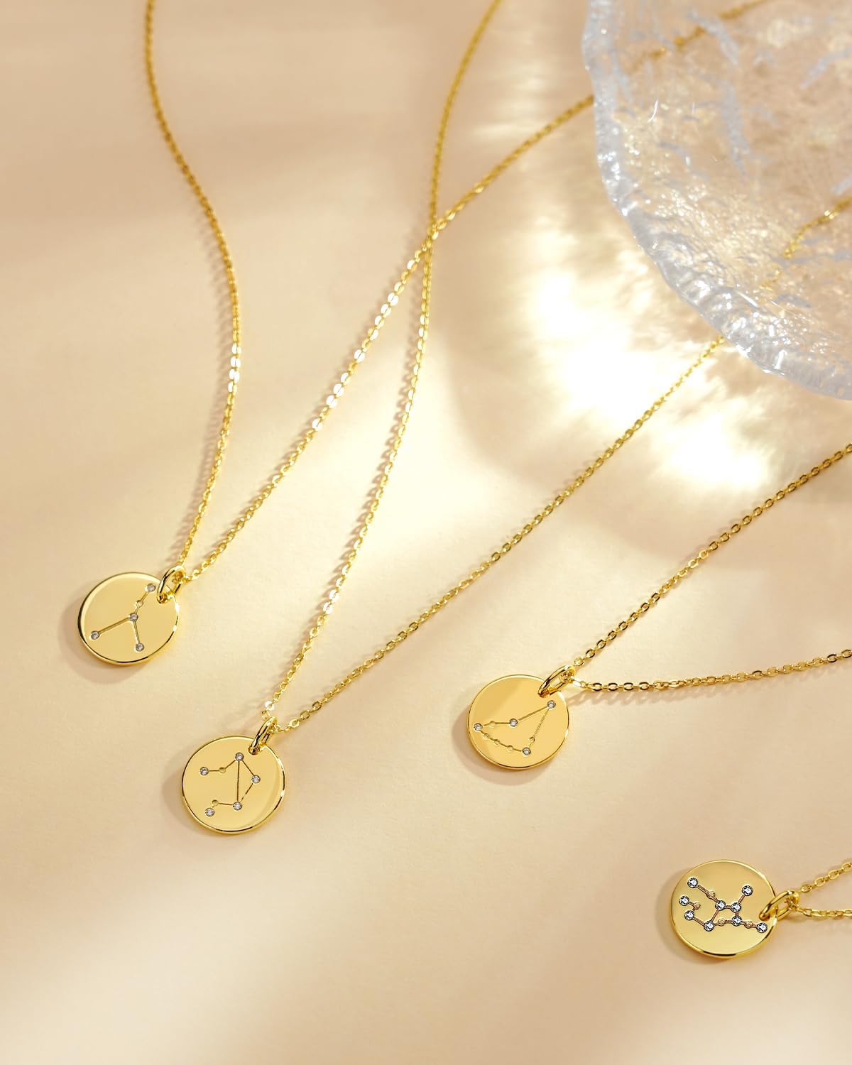 Birthday Zodiac Necklace for Women, Solid 925 Sterling Silver Constellation Star Coin Horoscope Sign Astrology Pendant, Celestial Jewelry Gift for Her Mother Daughter Birthday Anniversary Mother’s Day