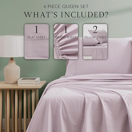 Miniatura 10 de Linen Closet Juego de sábanas de 3 piezas de algodón orgánico de 300 hilos, tamaño individual, aguamarina