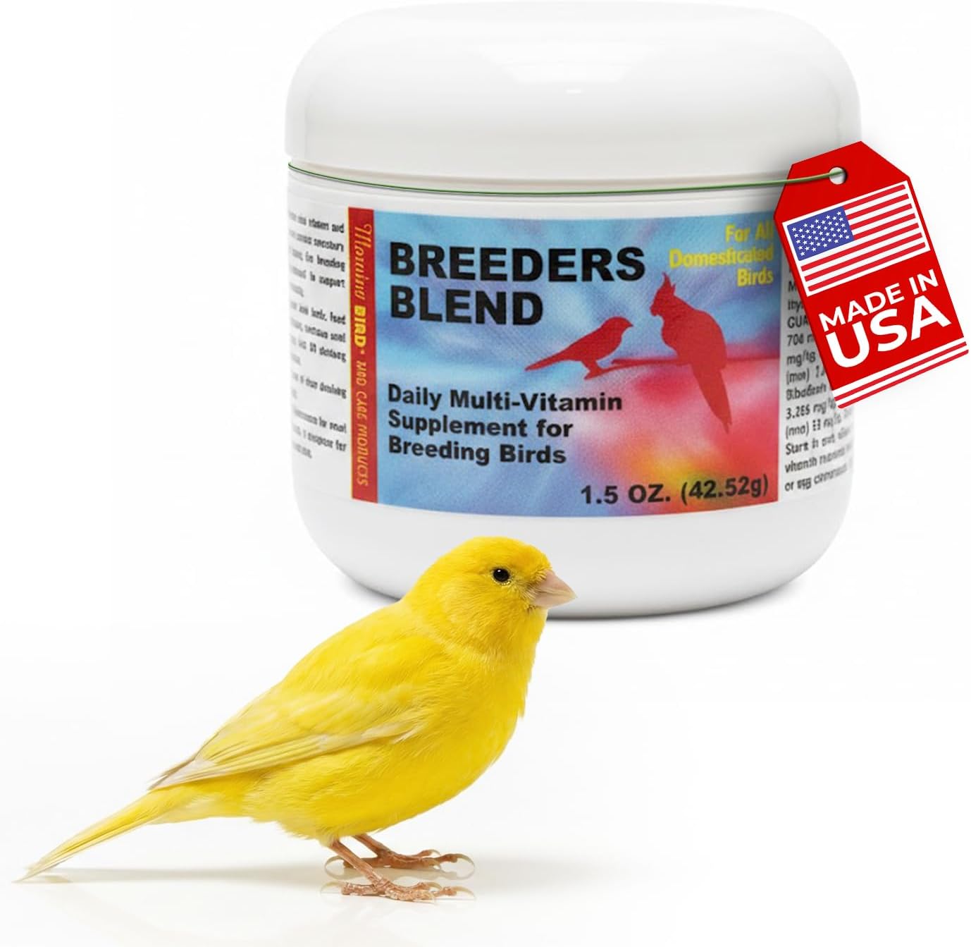 Morning Bird Breeders Blend 1.5 oz – Protein Supplement for Birds – Supports Breeding, Chick Growth, Muscle Development & Immune Health – Daily Vitamin Blend for Strong Bones & Overall Health