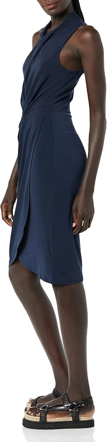 Amazon Essentials Women's Sleeveless Crossover Twist Neck Faux Wrap Dress - Image 3