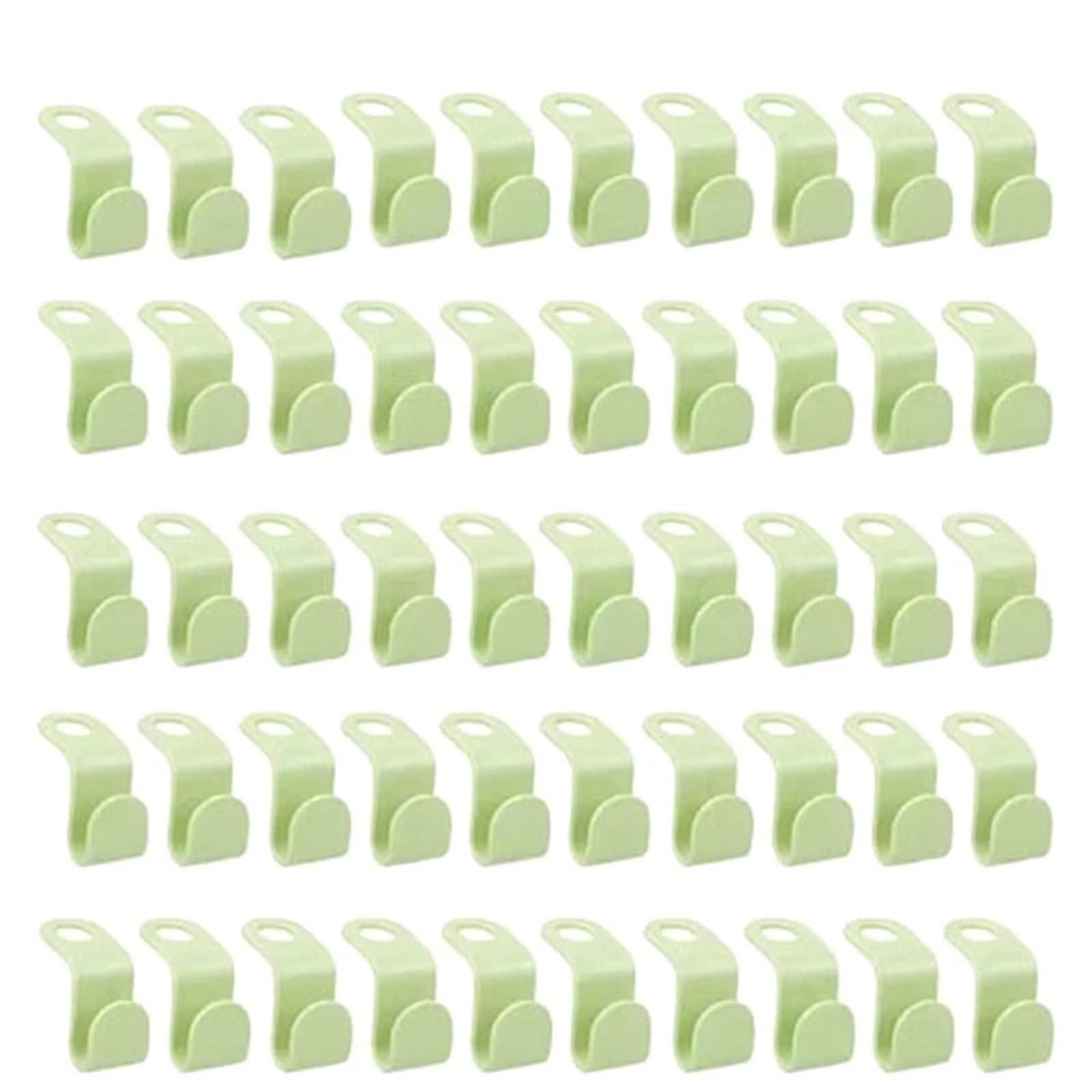 Hangers for Clothes Space Savers 200 Pcs Clothes Hanger Extender Hooks - Space-Saving Connectors For Closet Organization Needs(Green)