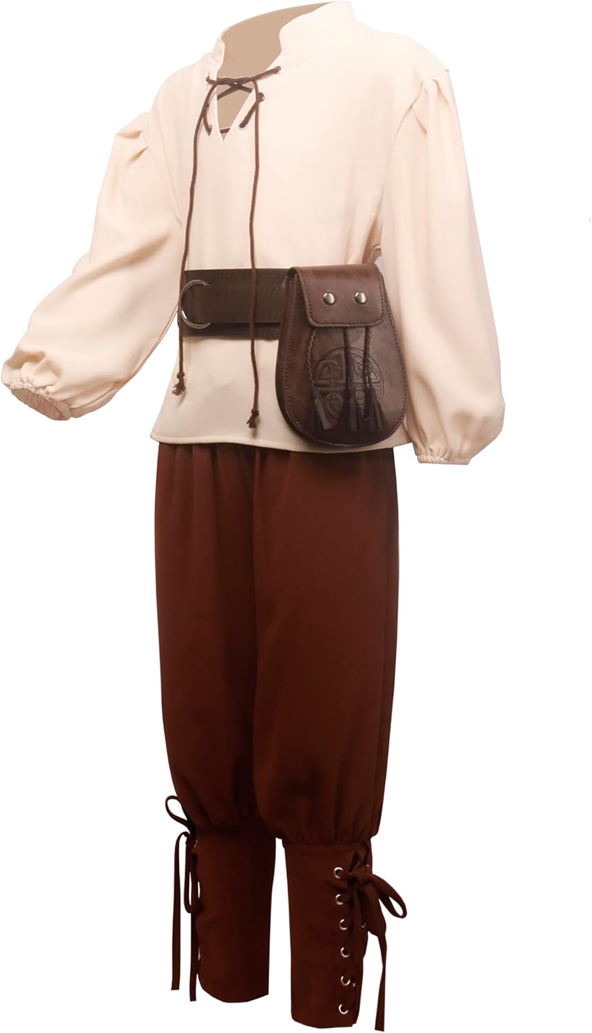 Kids Medieval Costume Boys Renaissance Cosplay Viking Belt Pouch Accessories for Halloween 4-12y