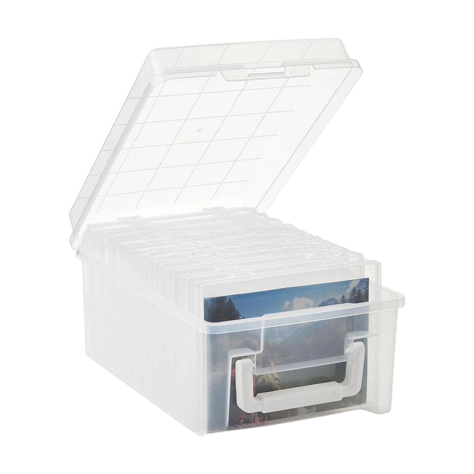 ZEPFJHE Colorful Transparency PP Storage Box for Postcards Photos Greeting Cards Keepsakes Pictures Organiser Postcard Storage Container