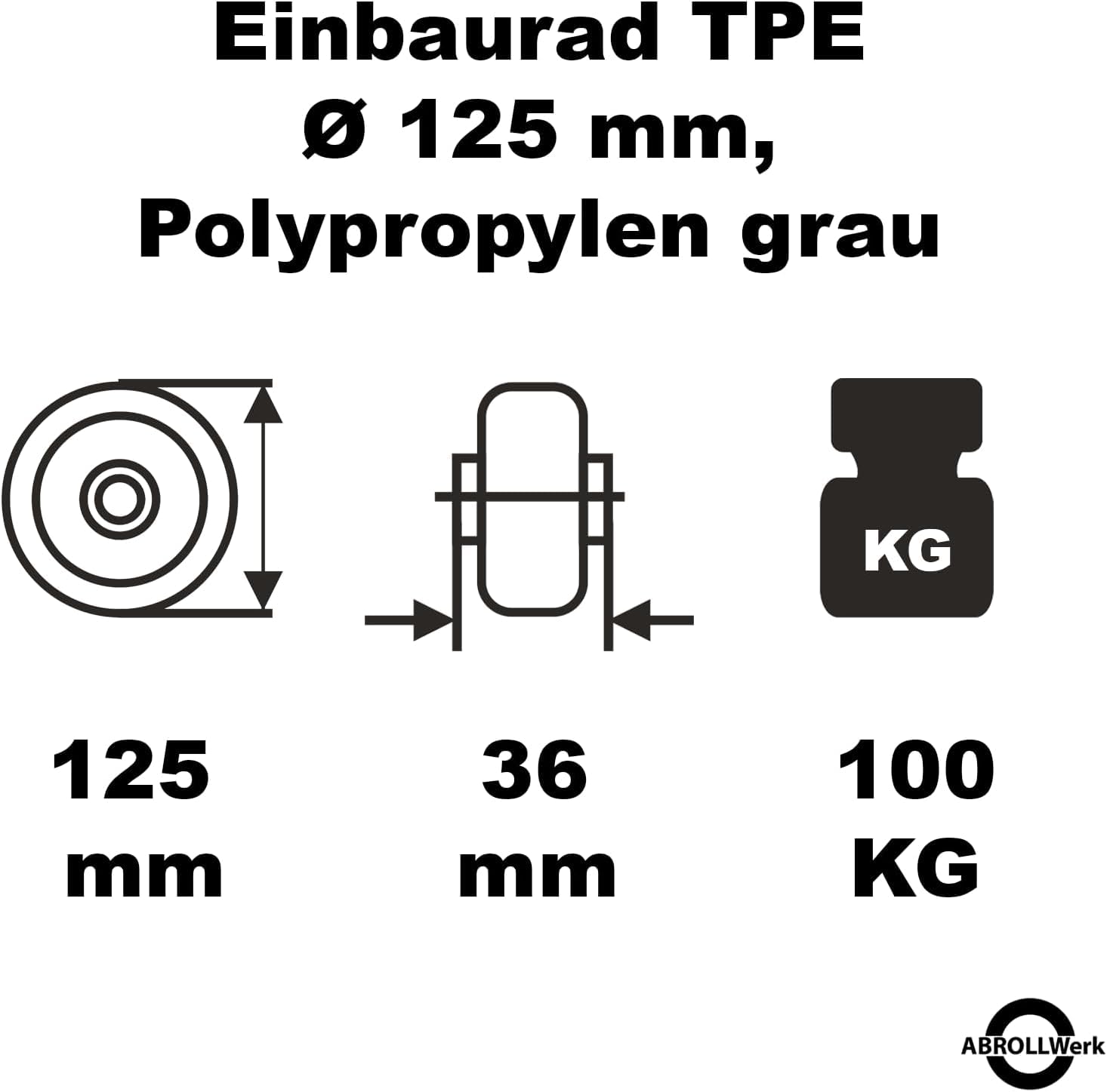 Ruote Di Trasporto 125mm Gomma Piena - Set 4 Ruote Senza Tracce Con Cuscinetti A Rulli Per Carrelli - Foto 5