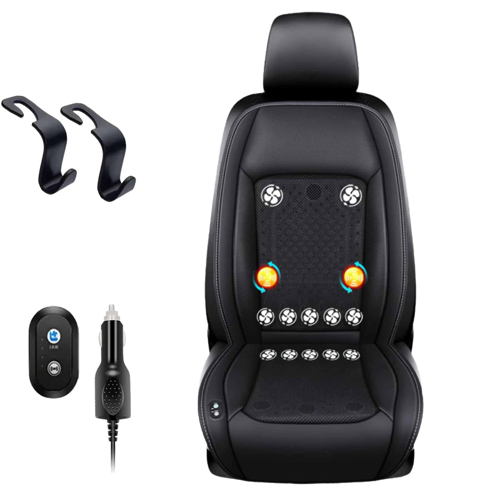 Icy Seat - Cuscino di raffreddamento per sedile auto Icy Seat, cuscino rinfrescante per sedile auto con 24 ventole e massaggio a 6 modalità, cuscinetto per sedile ventilato e traspirante