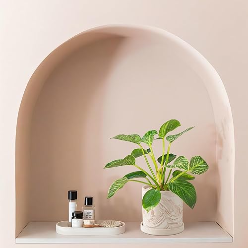 Miniatura 5 de Maceta de 4 pulgadas, macetas de terracota para interiores, recipientes modernos para suculentas con orificio de drenaje y platillo, decorar el