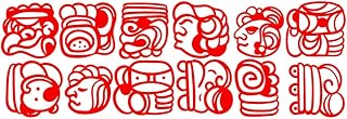 Pegatinas de grabado Tatuaje maya negro intrincado 37.5x110.9cm Autoadhesivo Rosa roja